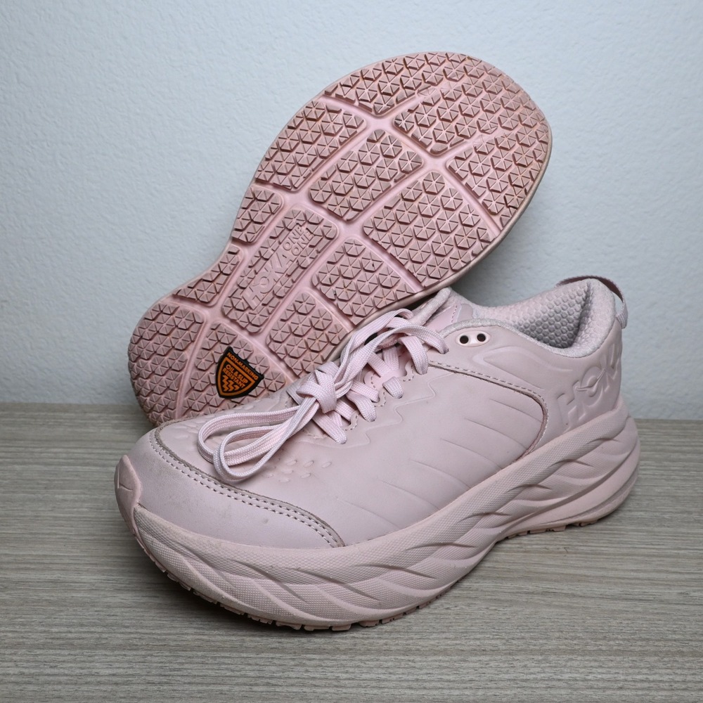 HOKA Bondi SR Pink Slip Resistant Work Sneakers Shoes Women's Size 8